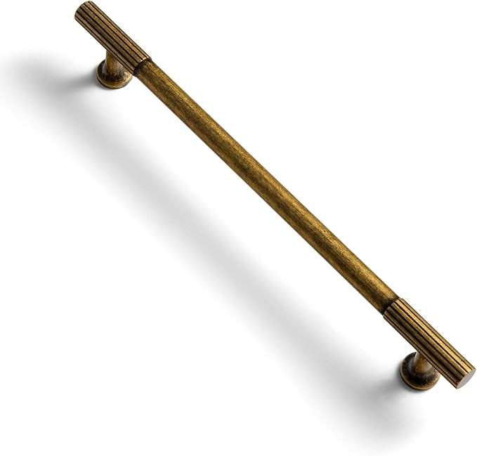 Goo-Ki Vintage Retro Antique Brass Zinc Alloy Cabinet Handles - 7.56''(192mm) Hole Center Striped... | Amazon (US)