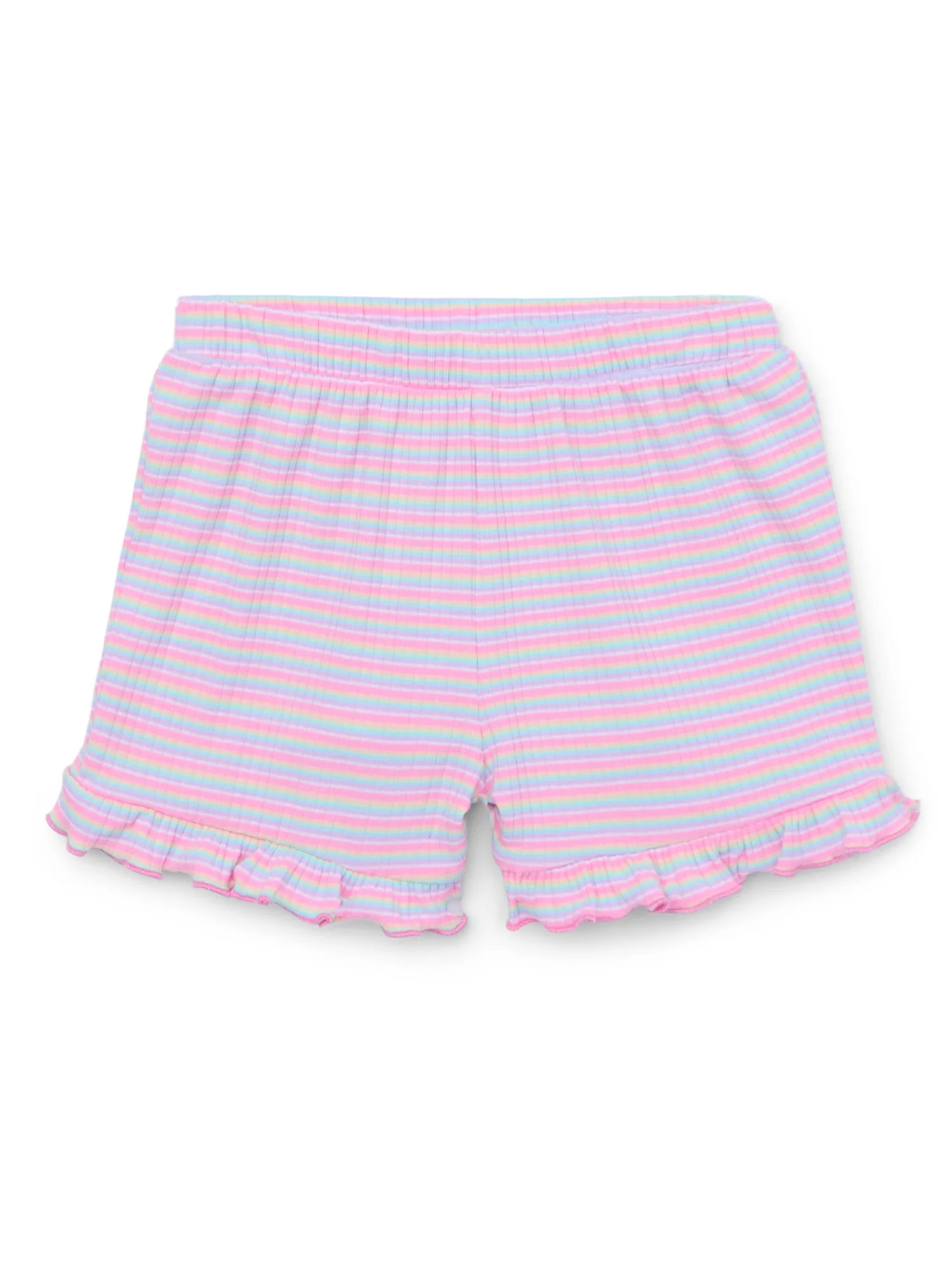 Garanimals Toddler Girl Ruffle Print Rib Shorts, Sizes 18M-5T | Walmart (US)