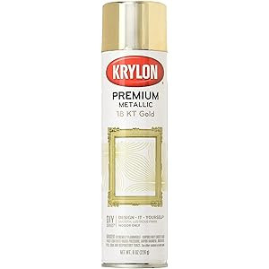 Krylon K01000A07 Premium Metallic Spray Paint Resembles Actual Plating, 18K Gold, 8 oz | Amazon (US)