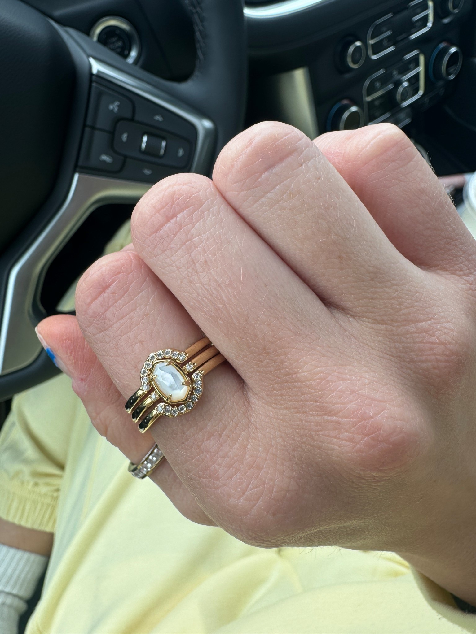 The most gorgeous ring stack from Kendra Scott! This is a custom stack called “Emilie Ring Set” that comes in a set of three! Under $85 and you can sign up for text alerts for 15% off! 