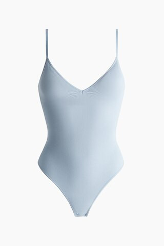 H & M - Nahtloser Tangabody mit wattierten Cups - Blau - Damen | H&M (DE, AT, CH, NL, FI)