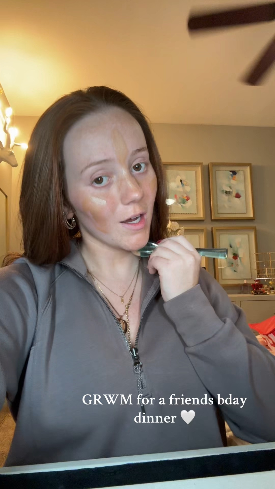 GRWM for a friends bday dinner🤍

Set from beginning: small in top and bottom 
Outfit: jeans are 27

#LTKHoliday #LTKBeauty