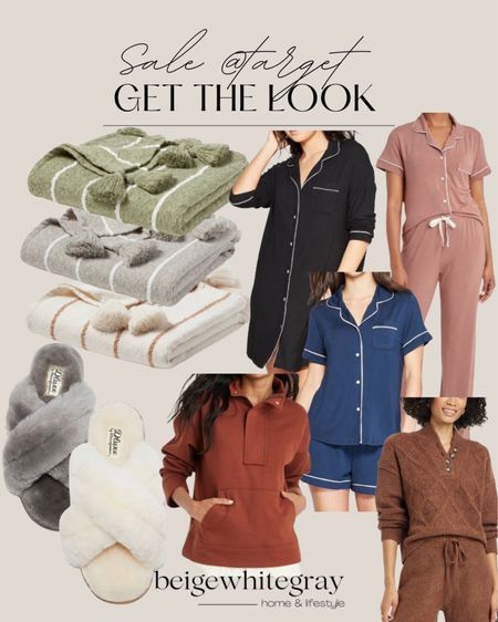 On sale at target! I love these super inexpensive pajamas the cute sets, the super cozy throw blankets, and the house  slippers are so cute too. All these cozy finds are linked here. Beigewhitegray 

#LTKSeasonal #LTKstyletip #LTKhome