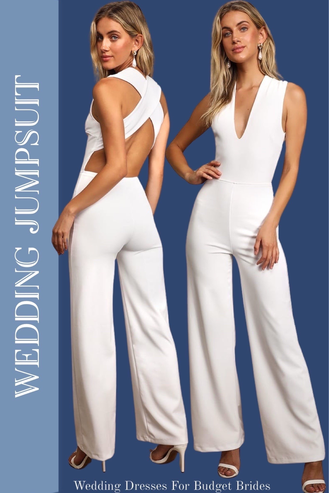 White wedding bridal jumpsuit from Lulus on sale today and under $100.

#LTKFindsUnder100 #LTKSaleAlert #LTKWedding
