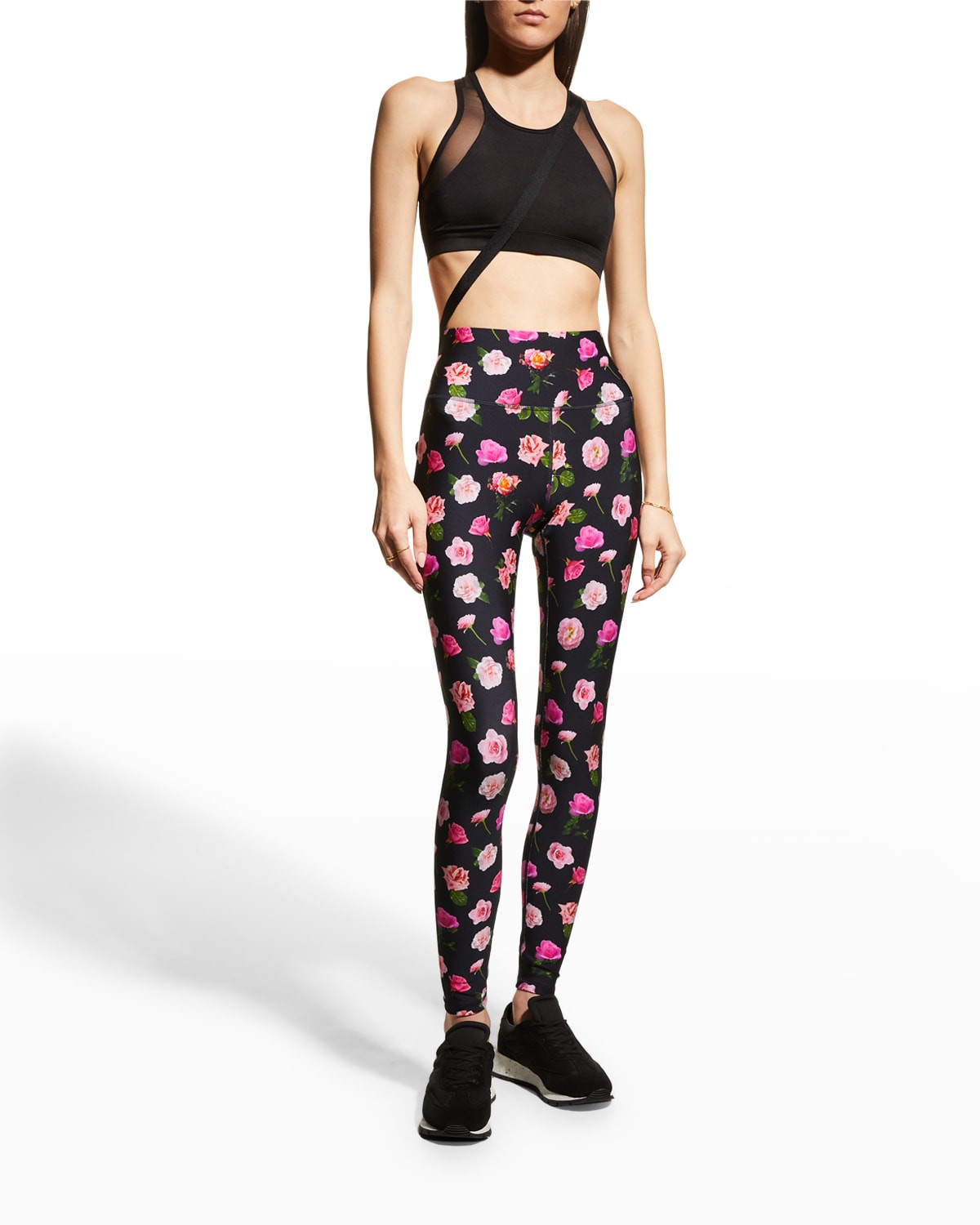 Floral DuoKnit High-Rise Leggings | Neiman Marcus