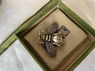 Gucci GG White Pearl Brooch | eBay US