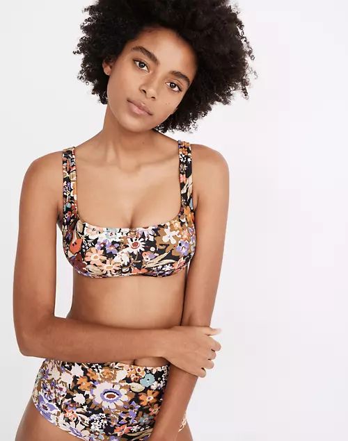 Madewell Second Wave Balconette Bikini Top in Wildgarden | Madewell