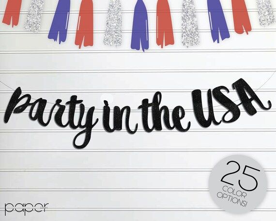 PARTY in THE USA Banner Garland Sign, America, Usa, Patriotic, Fourth 4th of July, Memorial Labor... | Etsy (US)