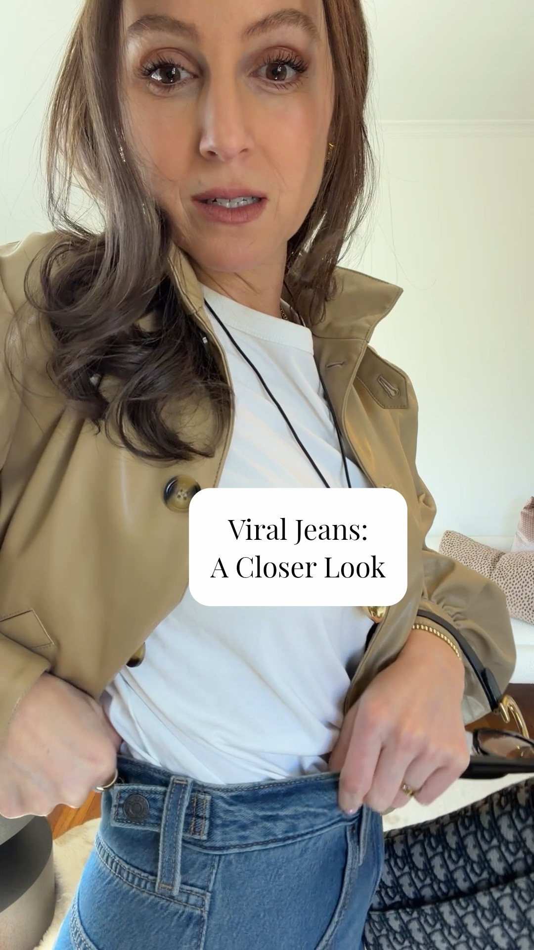 A closer look at the viral jeans! I did my true size and I’m 5’5 and a half. They are AMAZING and potentially the softest jeans I now own!

Wearing my true size in the rest of the look — also linked similar options for the jacket in case it’s sold out in your size! 

The Dior bag is borrowed from Vivrelle. Use my code JulieKraus for your first month free to borrow a designer bag on me! Best most genius membership ever! 

#LTKOver40 #LTKootd #LTKSeasonal