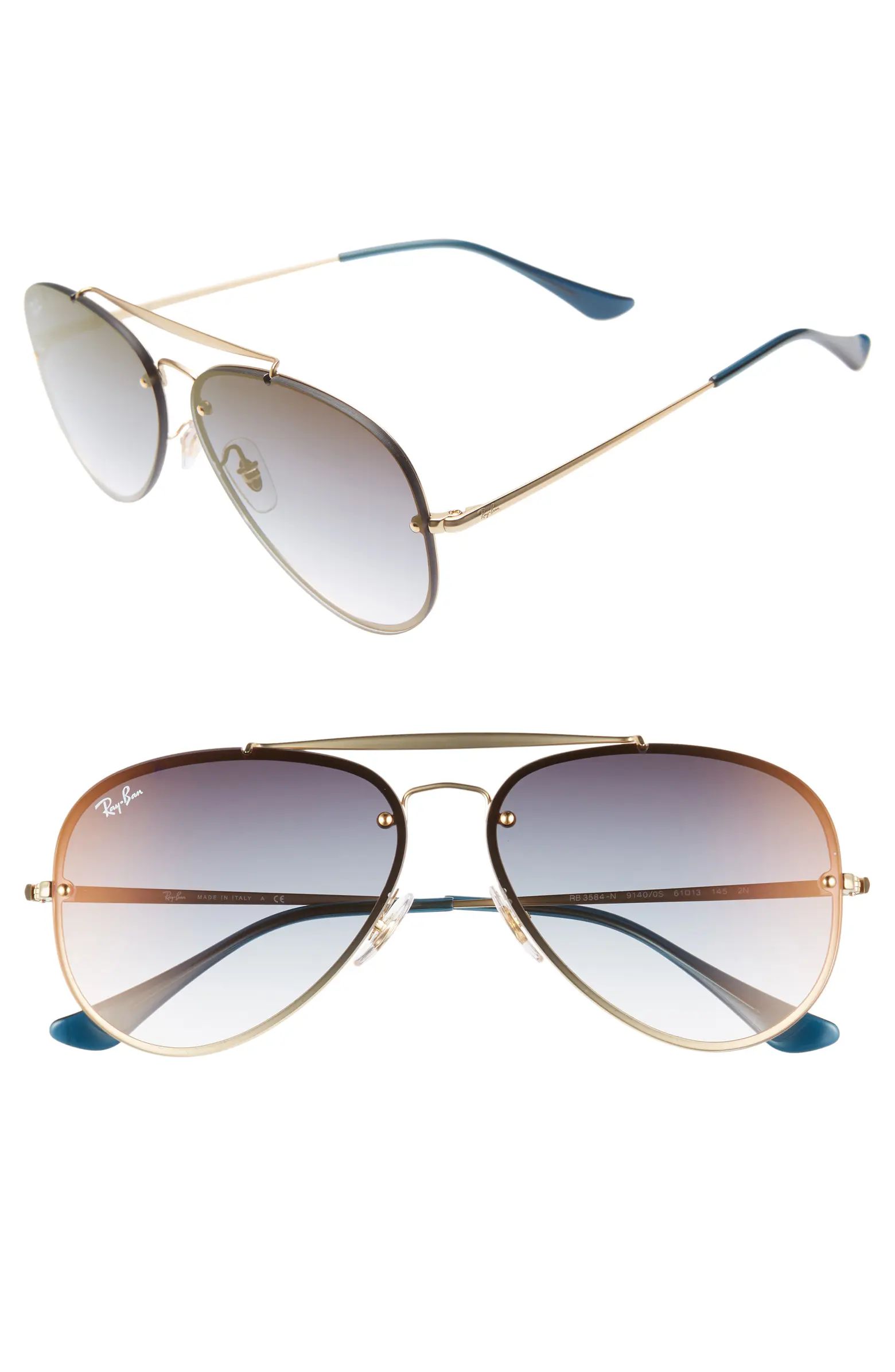 Ray-Ban 61mm Gradient Lens Aviator Sunglasses | Nordstrom | Nordstrom