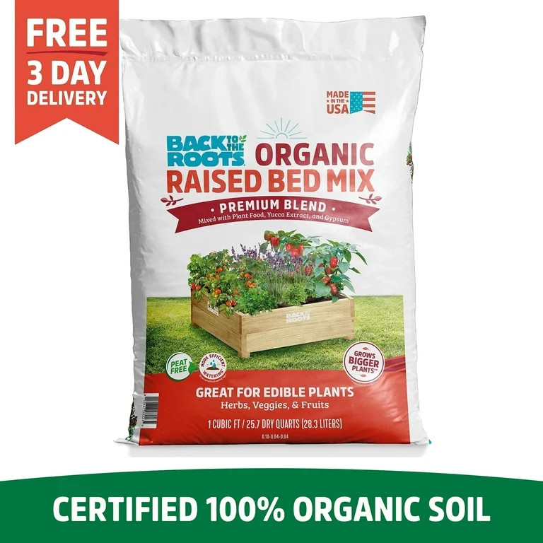 Organic Raised Bed Soil (1 cu.ft.) 100% USA Made & Peat-Free, Blended with Organic Fertilizer | Walmart (US)