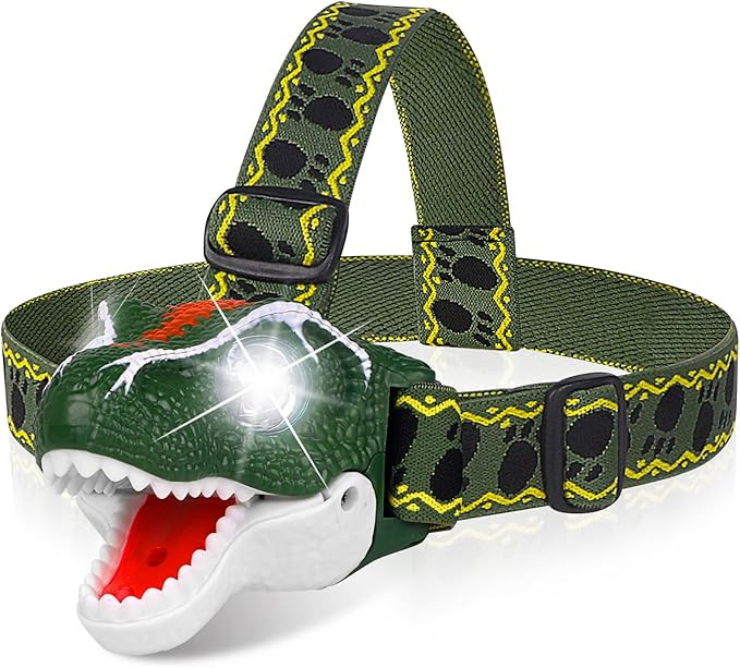 DX DA XIN Dinosaur Headlamp T-Rex LED Headlamps for Kids Flashlights Camping Gear - Dinosaur Toys... | Amazon (US)