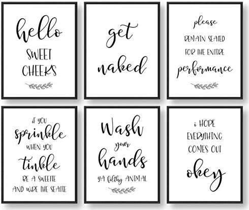 Bathroom Wall Decor, Bathroom Wall Art, Bathroom Quotes, Signs & Rules Decorations, Bathroom Pict... | Amazon (US)