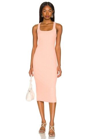 Lovers and Friends Lydia Midi Dress in Peach from Revolve.com | Revolve Clothing (Global)