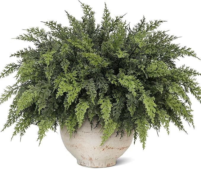 Real Touch Christmas Cedar Branches-18 Inches, Artificial Cedar Branch Faux Greenery Plants Stem ... | Amazon (US)
