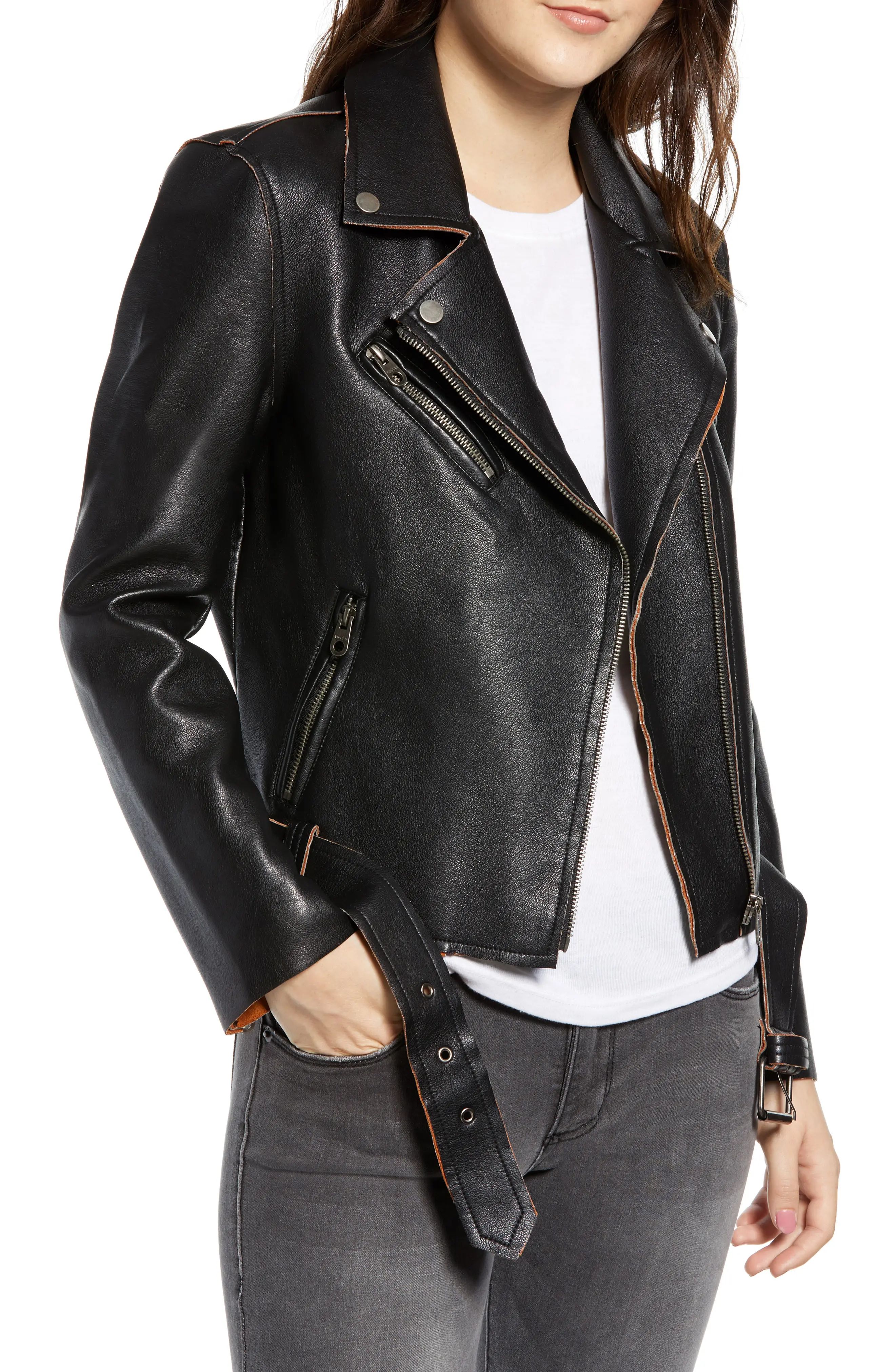 Vigoss Faux Leather Vintage Moto Jacket | Nordstrom