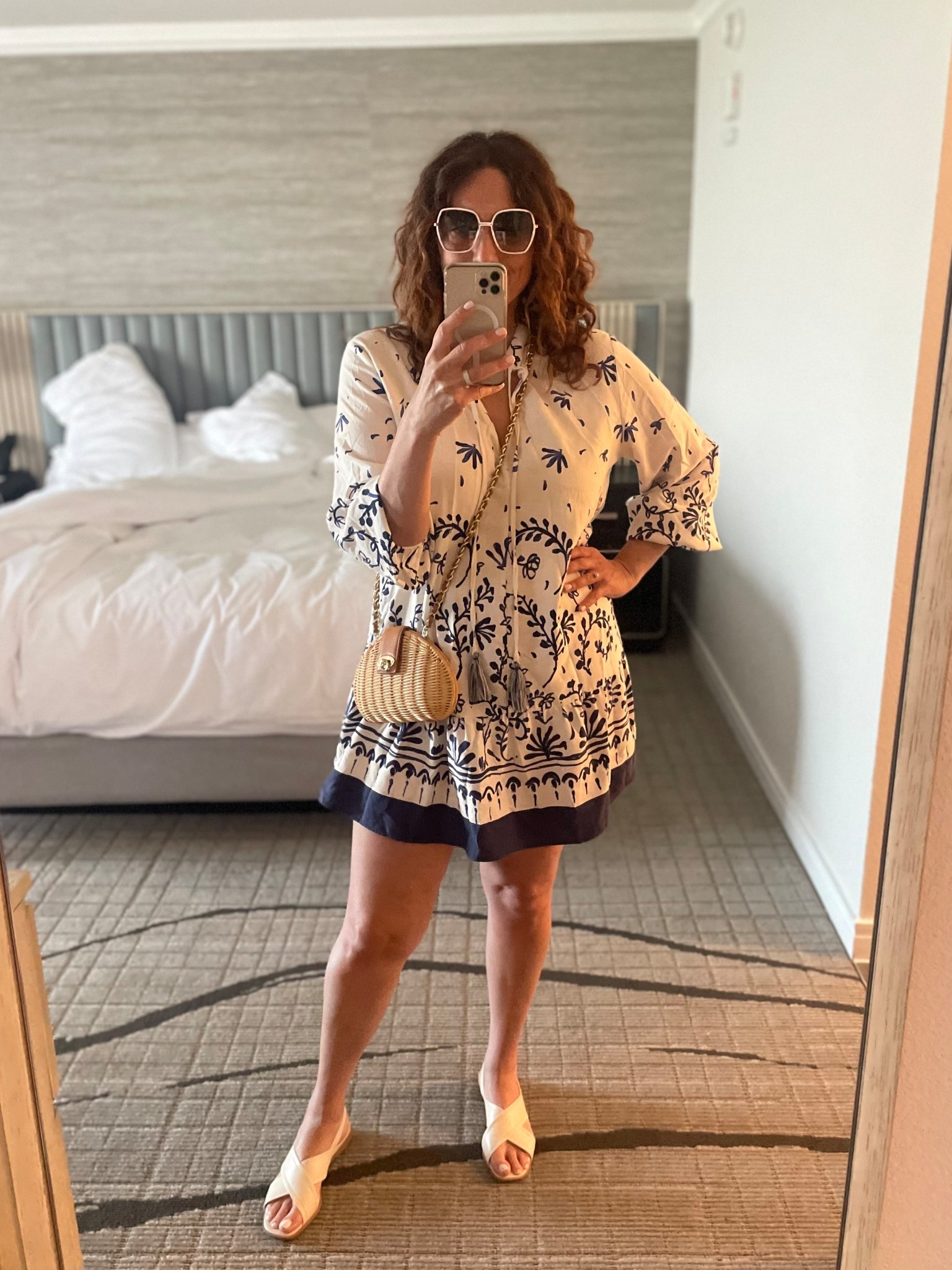 💙🤍💙
Found a similar easy throw on dress that you can wear for almost any occasion! This is last season Zara but the drop waist is still going strong and it’s the perfect silhouette to feel put together especially by the end of vacation when I feel more bloated. 

#LTKdresses #LTKmidsize #LTKsummer