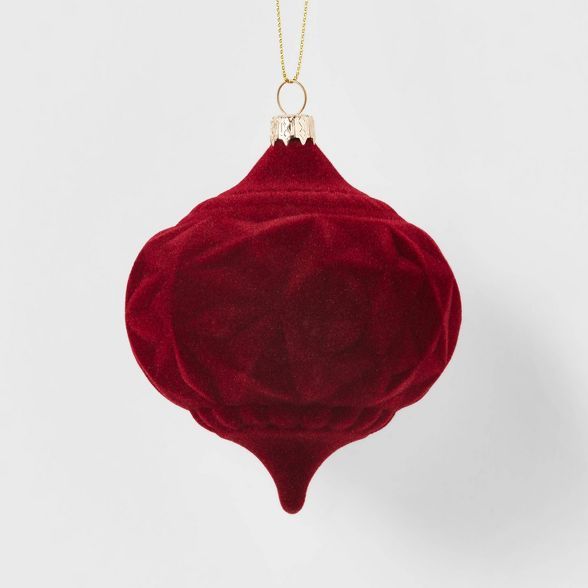Flocked Onion Christmas Tree Ornament Red - Wondershop™ | Target