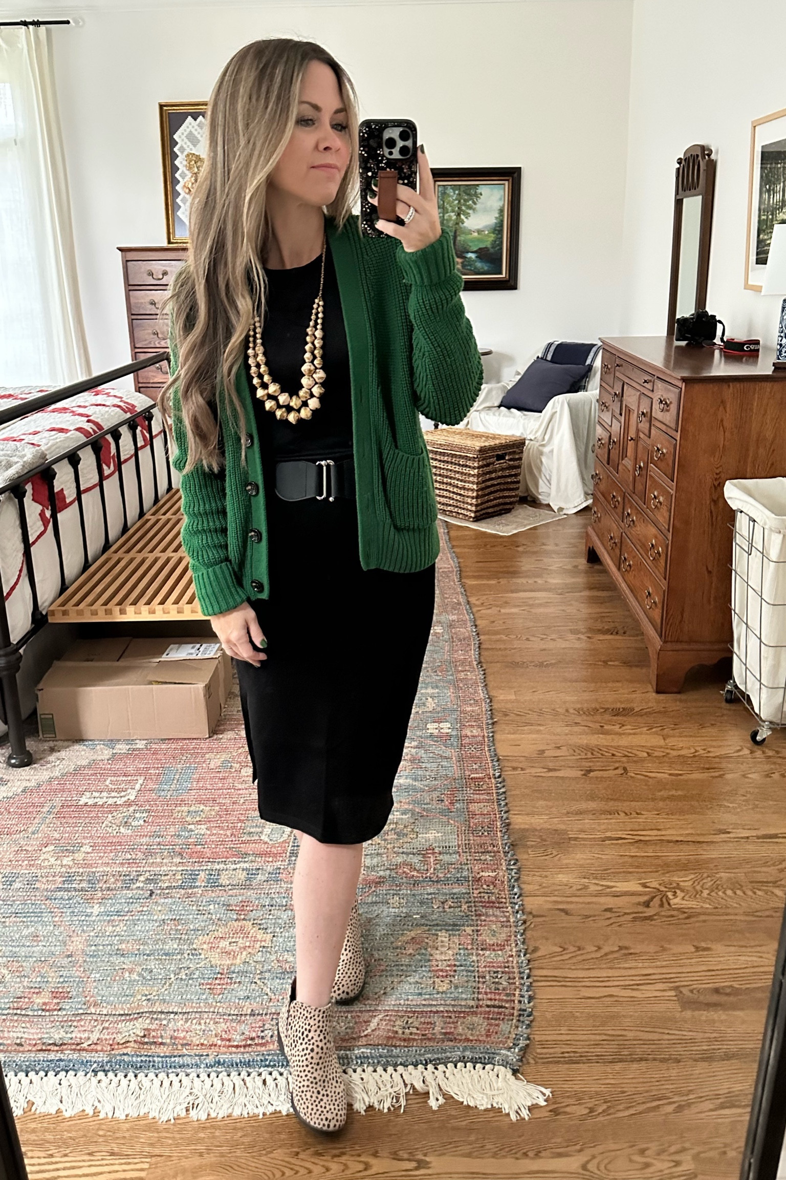 Christmas outfit, church outfit, amazon style, women’s classic style, cozy green sweater cardigan, black knit midi skirt, sweater dress, holiday outfit, boots, Christmas party outfit

#LTKSeasonal #LTKfindsunder50 #LTKstyletip