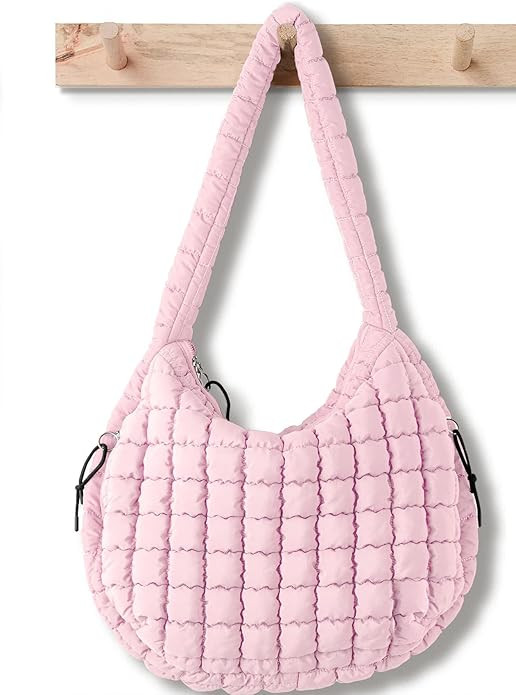 Amazon.com: Puffer Tote Bag for Women Large Quilted Tote Bag Quilted Carryall Bag Soft Puffy Cros... | Amazon (US)