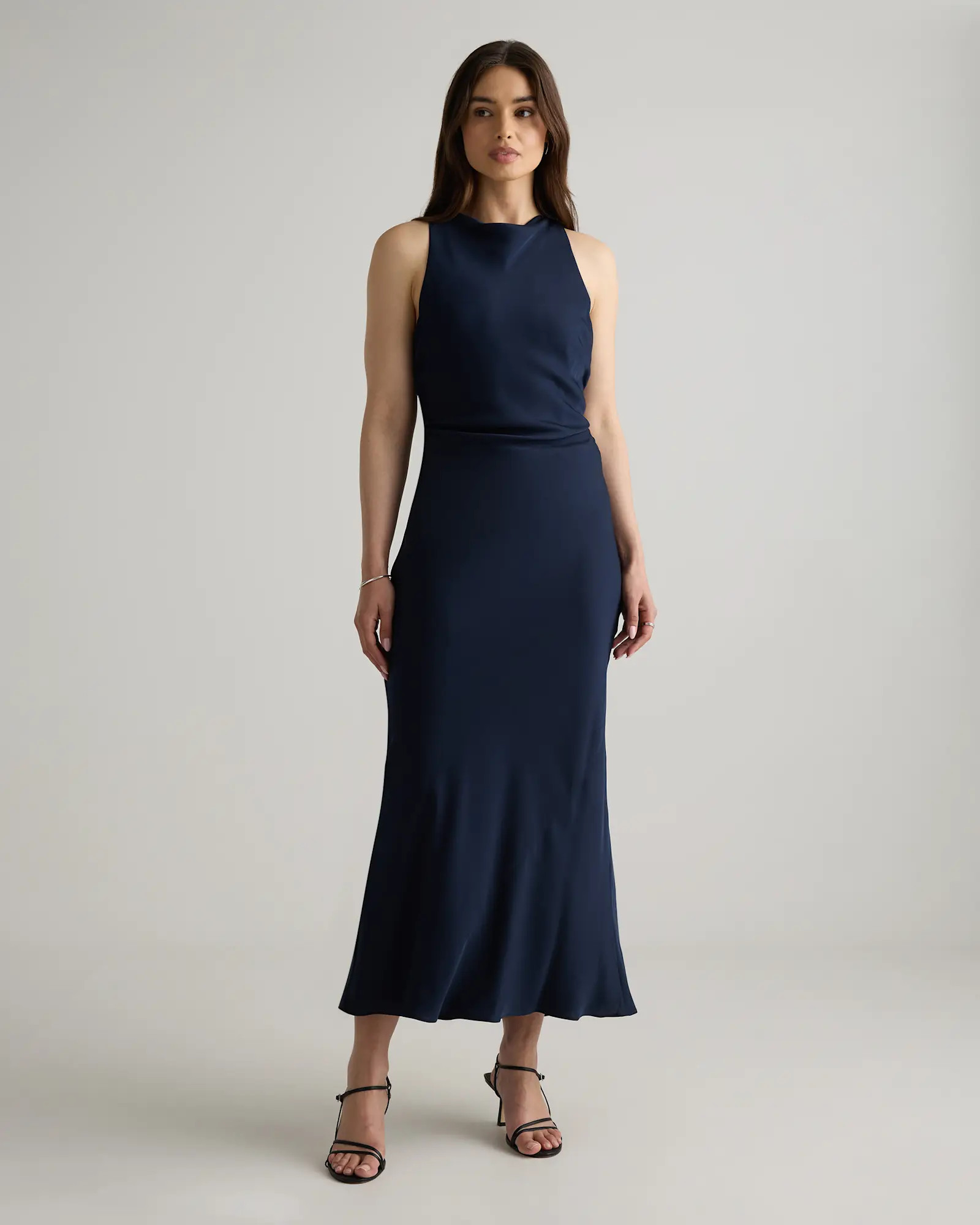 Washable Stretch Silk High Neck Midi Dress | Quince