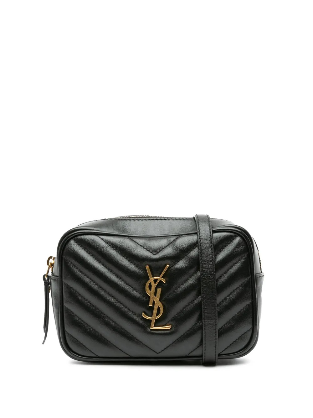 Saint Laurent Pre-Owned 2018 Leather Monogram Lou Belt Bag | Black | FARFETCH UK | Farfetch Global