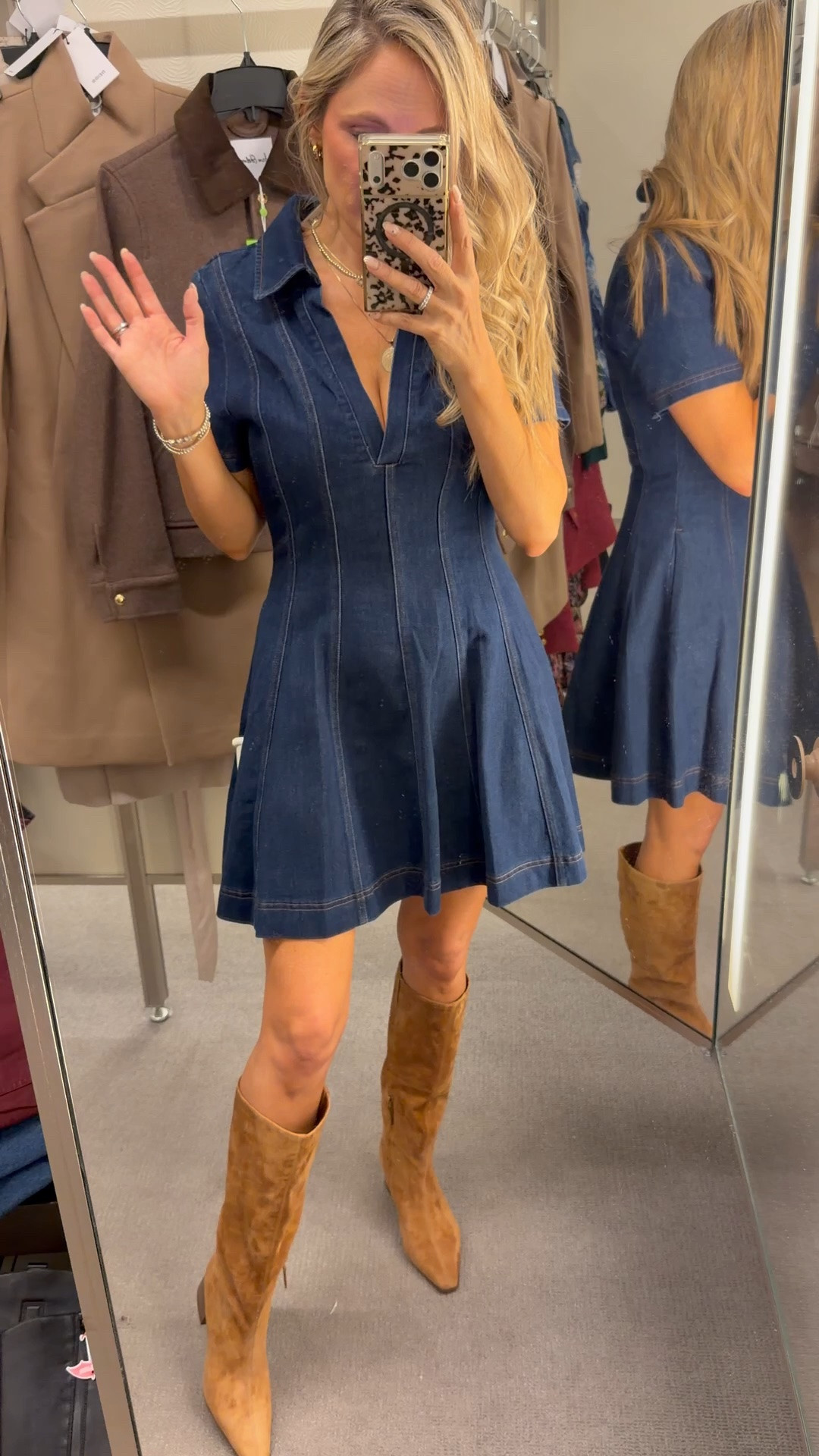 Nsale denim dress I’m in love with!!! Wearing small 
Perfect for country concert outfit

#LTKootd #LTKOver40 #LTKSaleAlert