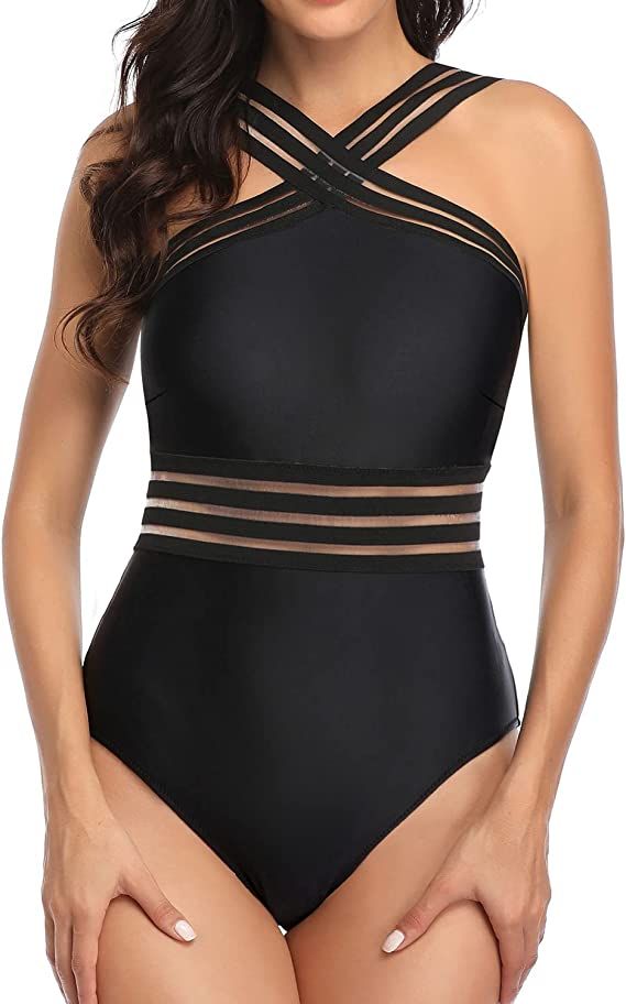 Tempt Me Women Crisscross One Piece Swimsuit Tummy Control Bathing Suit Front Crossover Swimwear | Amazon (US)