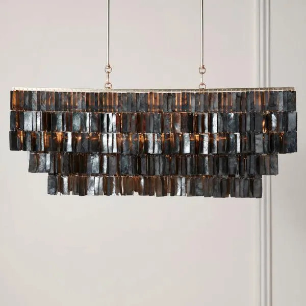 Capiz Chandelier | Charcoal | Chandeliers | Z Gallerie | 19.75''L x 4.75"W | Capiz shell | Z Gallerie