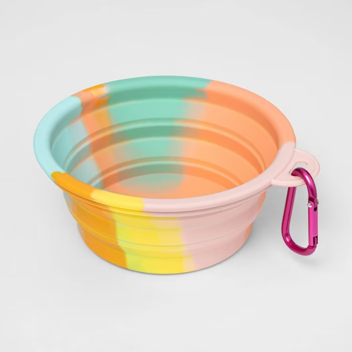 Collapsible Dog Bowl - Warm Tie-Dye - Sun Squad™ | Target