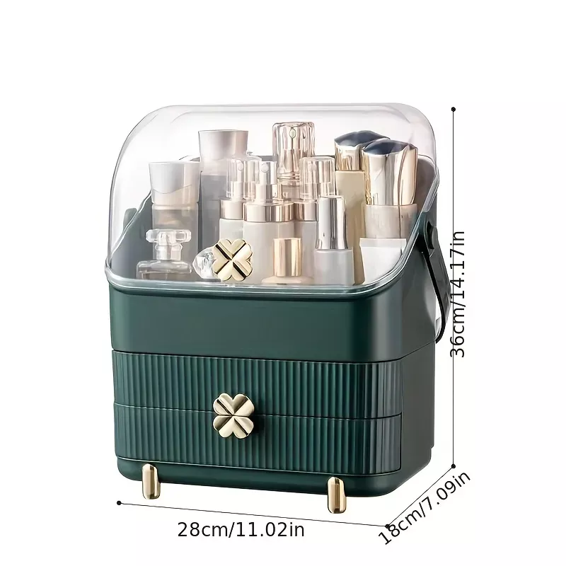 Large Capacity Make Up Organizer Dustproof Cosmetic Storage - Temu
