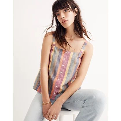 Rainbow Stripe Button-Front Tank Top | Madewell
