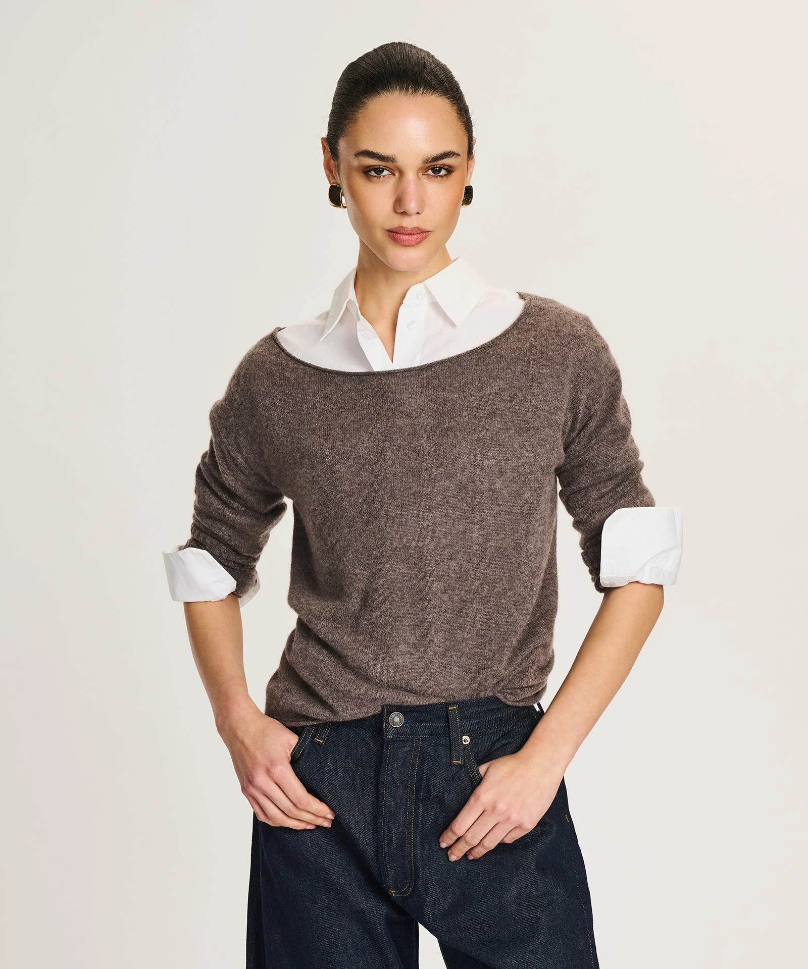 Lightweight Cashmere Boatneck Sweater | NAADAM