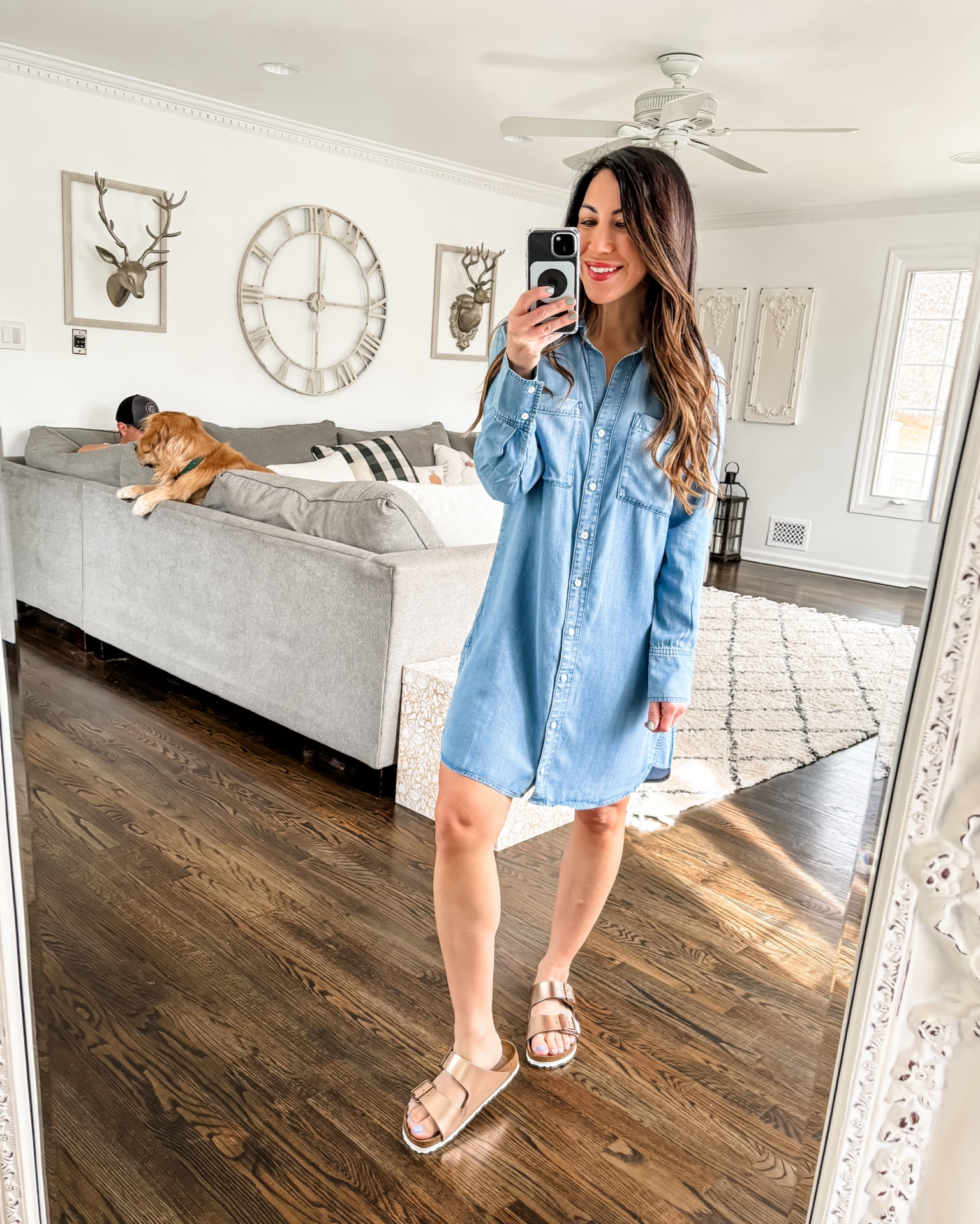 white christmas dresses Calabasas Jersey Denim Dress main image 0