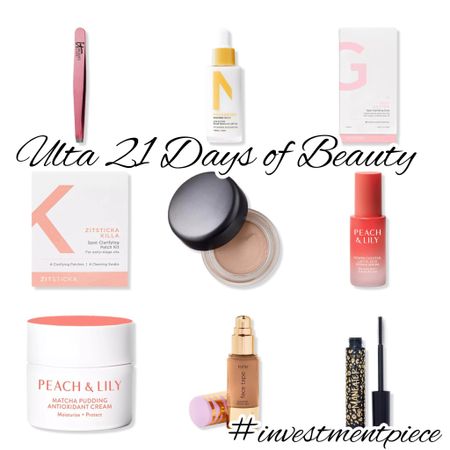 @ulta 21 days of beauty starts today - get 50% off select products from serums to mascaras to foundations and tweezers #investmentpiece 

#LTKSeasonal #LTKsalealert #LTKunder50