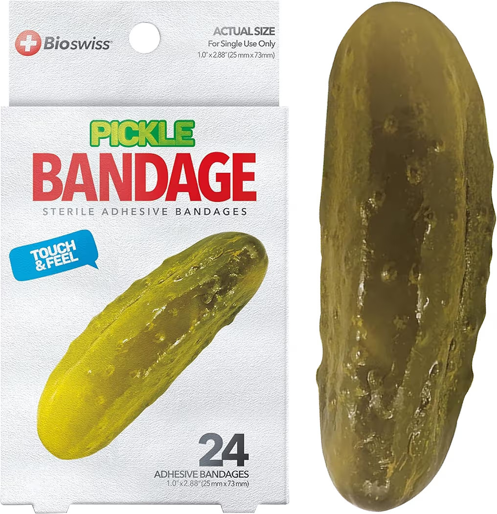BioSwiss Kids Bandages, Pickle Shaped Self Adhesive Bandage Set, Latex Free, Sterile Wound Care, ... | Amazon (US)