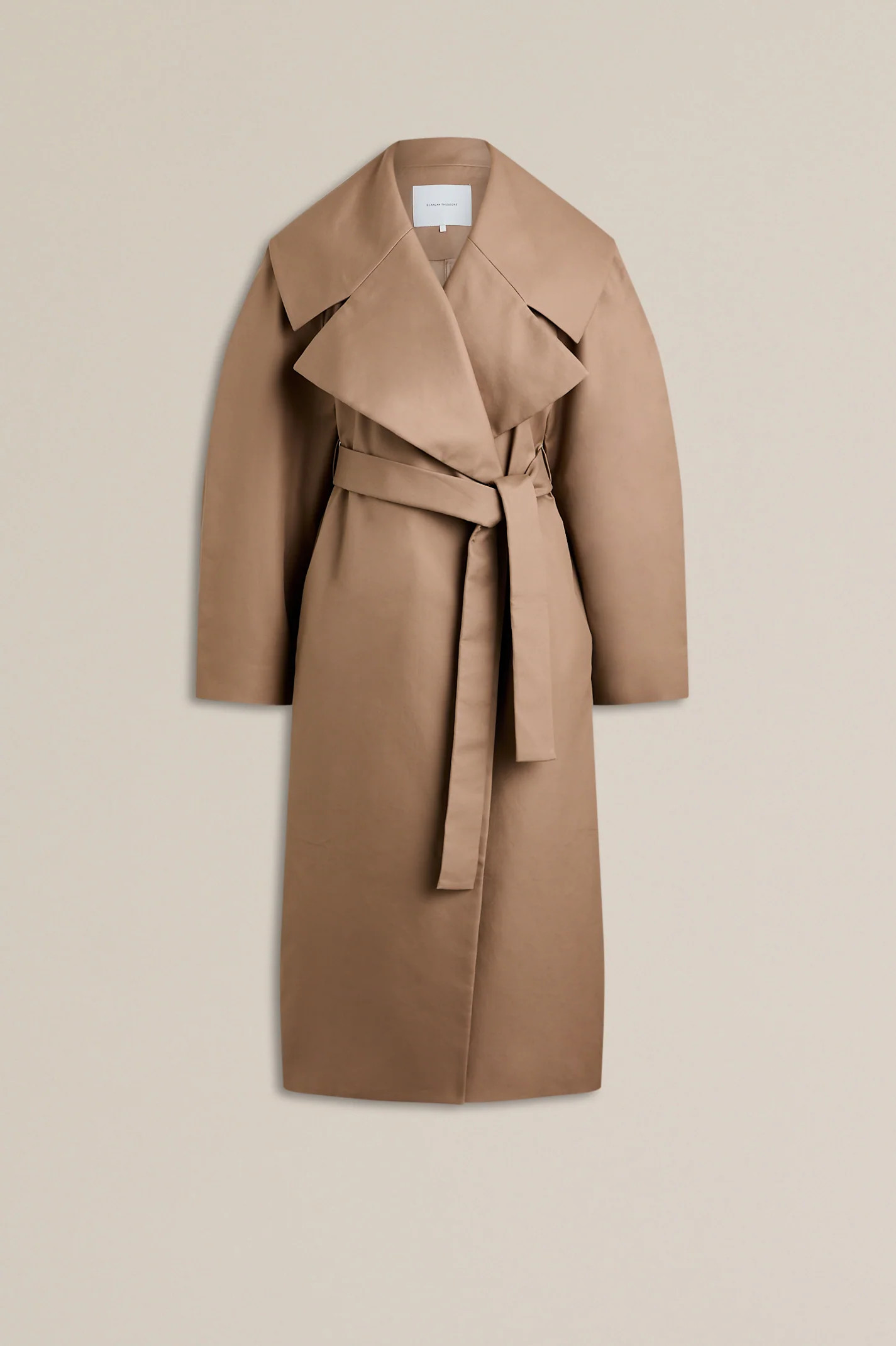 DOUBLE COTTON PORTRAIT NECK COAT - WHISKEY - Scanlan Theodore | Scanlan Theodore AU