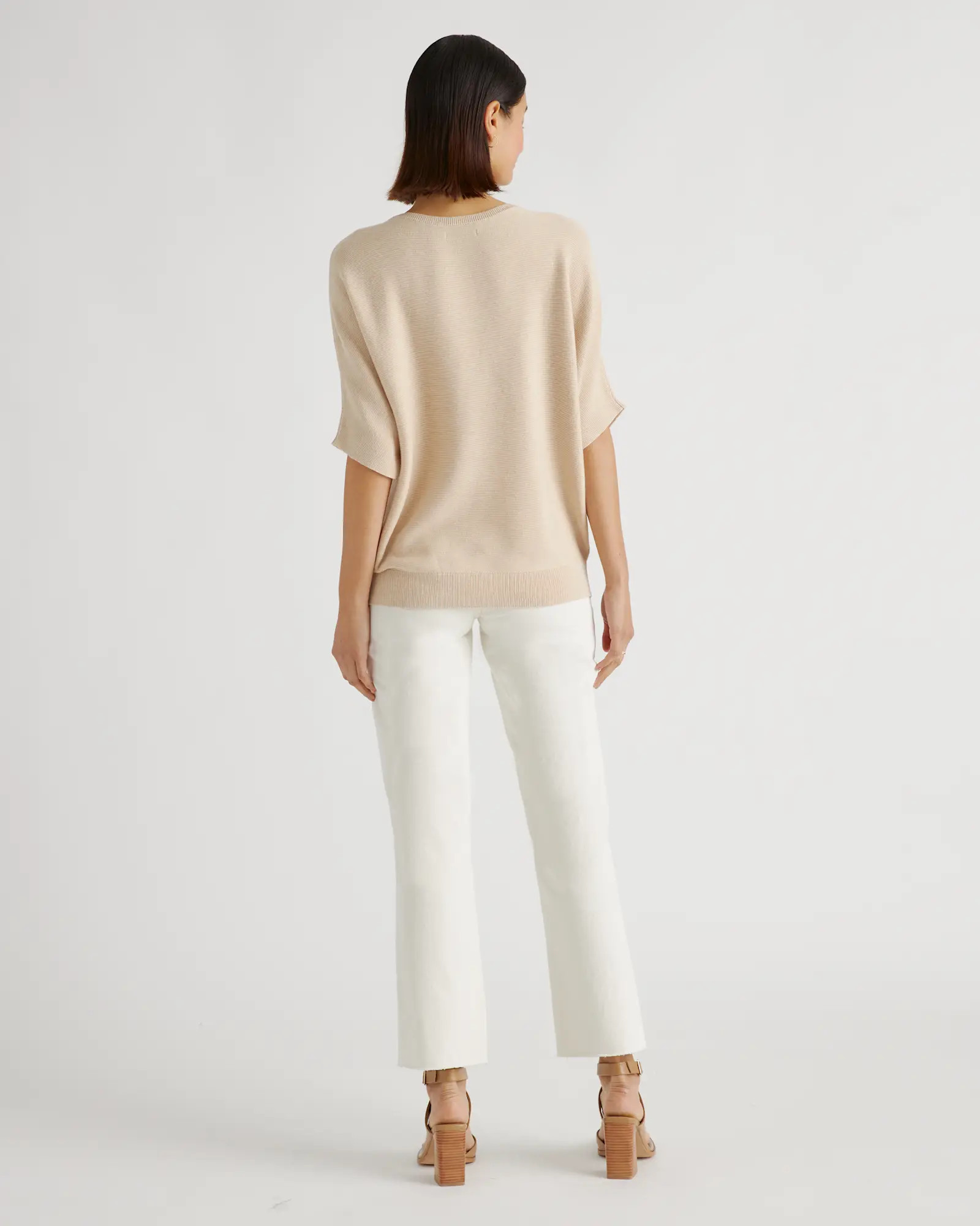 Lightweight Cotton Cashmere Link-Stitch Dolman Sweater | Quince