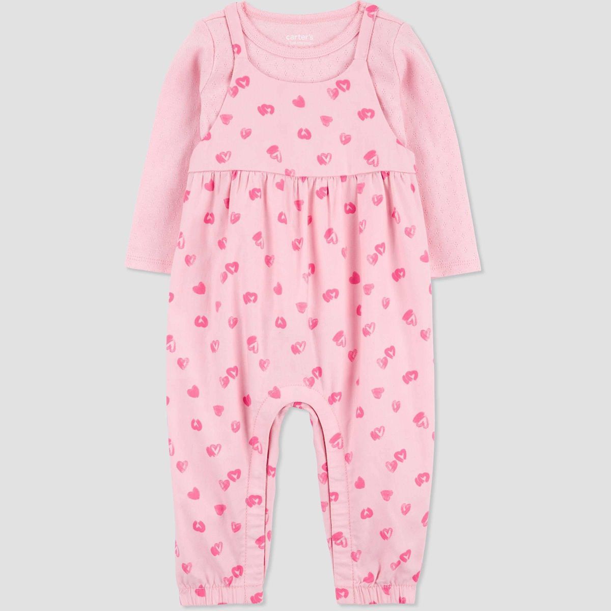 Carter's Just One You® Baby Girls' Hearts Striped Top & Overalls Set - Pink | Target