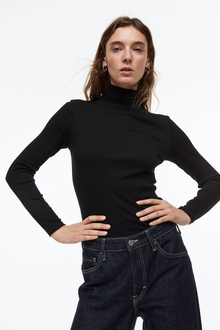 Ribbed Turtleneck Top | H&M (US)