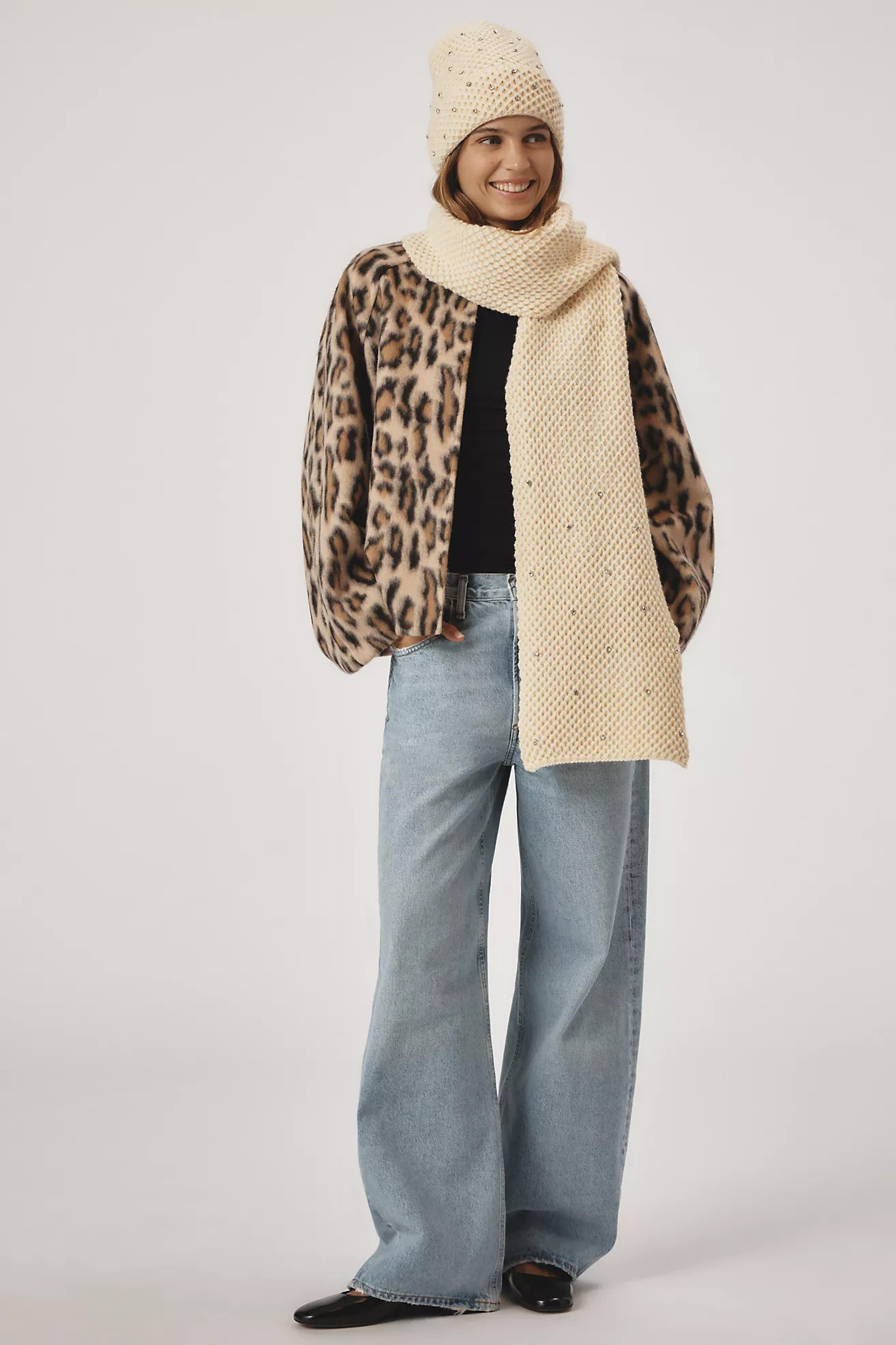 Rhinestone Waffle Knit Scarf | Anthropologie (US)