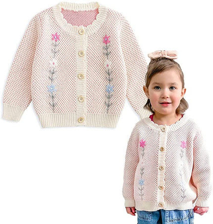 Click for more info about Simplee kids Baby Sweater Cardigan Jacquard Cable-Knit Spring Coat Long Sleeve Cardigan for Baby ...
