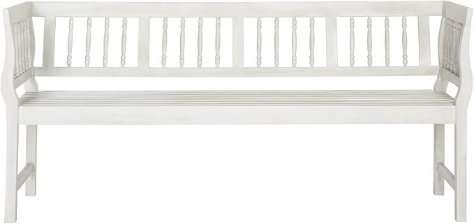 Safavieh PAT6732C Outdoor Collection Brentwood Bench, Antique/White | Amazon (US)
