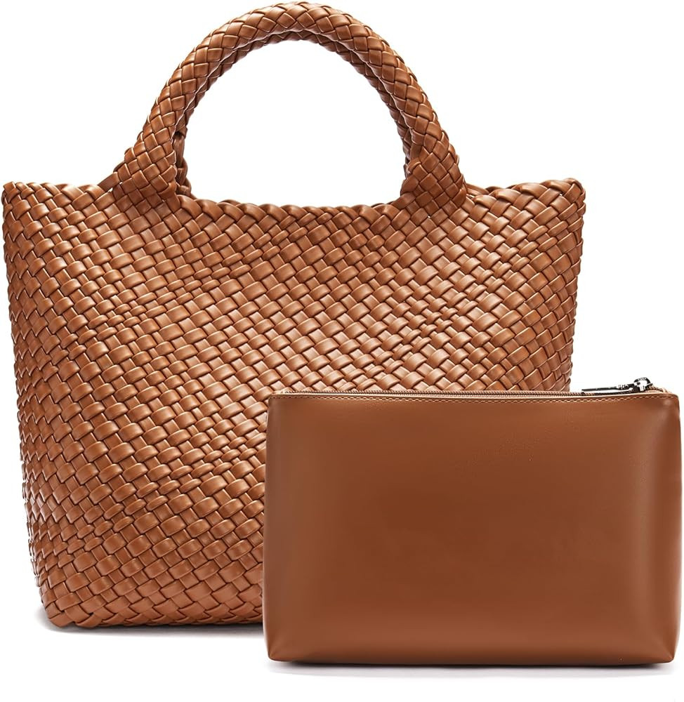 BOSTANTEN Woven Bags for Women Large Leather Tote Bag Summer Beach Travel Handbags Shopper Should... | Amazon (US)