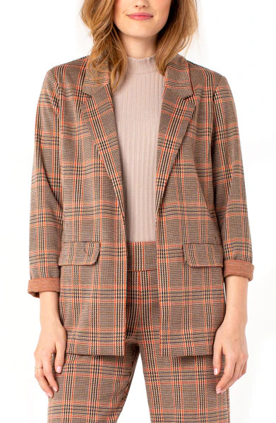 BOYFRIEND BLAZER WITH PRINCESS DART PATTERN KNIT | Liverpool Jeans