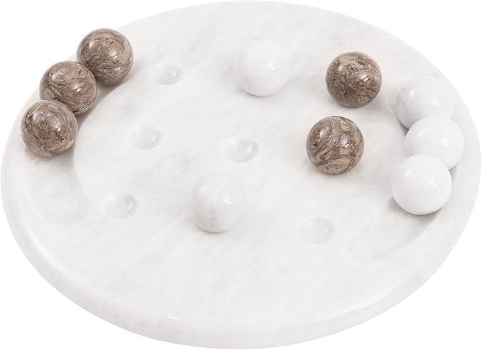 Radicaln Marble Tic Tac Toe Game 10" Inch White & Oceanic Handmade Tabletop Board Games Adult Far... | Amazon (US)