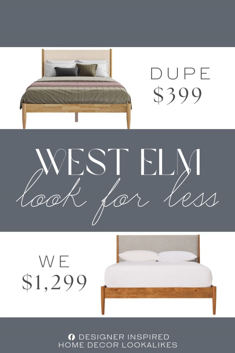 Inspired by West Elm Upholstered Bed. Upholstered Bed with Headboard. Solid Wood Bouclé Bed. Bouclé Upholstered Bed. Mid-Century Modern Bed Frame. Modern Bedroom Frame. Solid Wood Bed Frame. Modern Bedroom Furniture.    

Home more affordable option find copy cat similar look for less budget friendly affordable cheap cheaper beautiful pretty. Clearance sale coupon code discount code promo code luxury lookalike look a like Inspo inspiration inspired by idea ideas Love like these? I share multiple every day in my FB group.
#westelminspired #bedframe #upholsteredbed #bouclebed #modernbedframe #bedroominspo #bedroomfurniture #midcenturymodern 

 #LTKHome