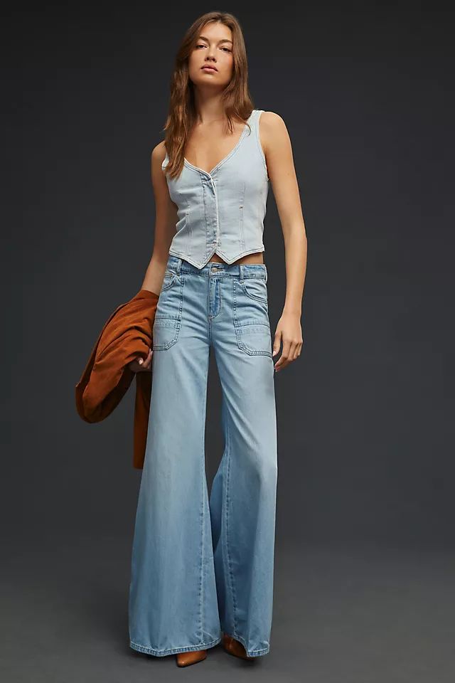 Pilcro The Jane Low-Rise Wide-Leg Jeans | Anthropologie (US)