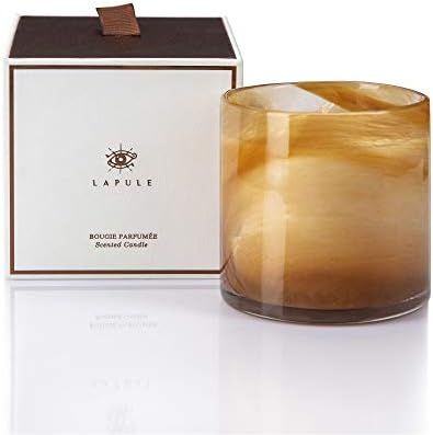 Lapule Luxury Wood Scented Candle in Handblown Decorative Glass Jar | Long Burning Aromatherapy Soy  | Amazon (US)