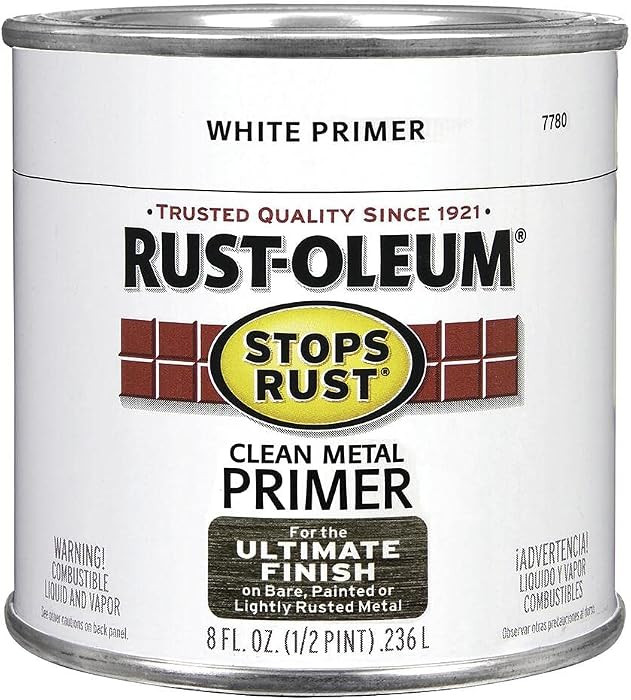 Rust-Oleum 7780730 Rustoleum 7780-730 1/2 Pint Stops Rust Primer, 8 Ounce, Flat White Clean Metal... | Amazon (US)